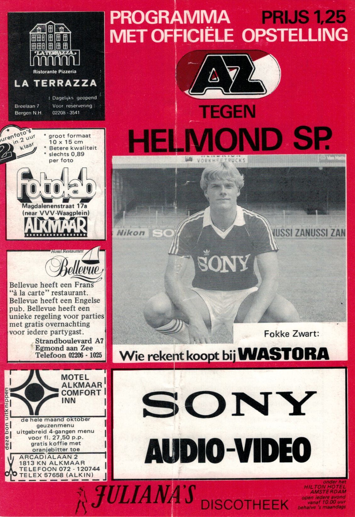 AZ Programma 3-okt-1982 helmond sport thuis